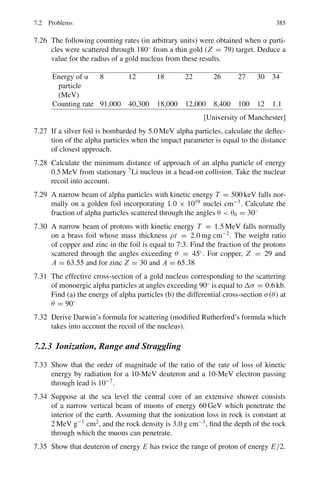 νT 
 = (3kT/me)1/2
-
5.16 Current,
i =
V
R
(1)
R =
ρl
A
(2)
where the resistivity,
ρ =
me
ne2τ
(3)
n =
Nod
A
× 3 × 104
(4) (4)
where n is the number of electrons per m3
, No being Avagardro’s number, A
the atomic weight and d the density, the factor 3 is for the trivalency.
n = 6.02 × 1023
×
2.7
27
× 3 × 104
= 1.806 × 1027
ρ =
9.11 × 10−31
1.806 × 1027 × (1.6 × 10−19)2 × 4 × 10−14
= 4.92 × 10−9
R =
4.92 × 10−9
× 20
2 × 10−6
= 0.0492 Ω
i =
3
0.0492
= 61 Å
5.17 (a) τ =
mσ
ne2
Assuming that one conduction electron will be available for each sodium
atom,
n =
Noρ
A
=
6.02 × 1023
× 0.97
23
cm−3
= 2.539 × 1028
m−3
τ =
9.11 × 10−31
× 2.17 × 107
2.539 × 1028 × (1.6 × 10−19)2
= 3.04 × 10−14
s
(b)  