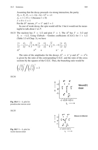480 8 Nuclear Physics – II
At the surface the neutron density corresponding to r = 9.6 cm and mean
neutron velocity 2.2 × 105
cm s−1
n(r) =
φ
v
=
3Q
4πλtrv
e−9.6/L
9.6
= 2.93 × 10−9
Q cm−3
8.88 Consider the diffusion equation
∂n
∂t
= S +
λtr
3
∇2
φ − φΣa (1)
where n is the neutron density, S is the rate of production of neutrons/
cm3
/s, φΣa is the absorption rate/ cm3
/s and
λtr∇2
φ
3
represents the leakage
of neutrons. Σa is the macroscopic cross-section, φ is the neutron flux and λtr
is the transport mean free path.
Since it is a steady state,
∂n
∂t
= 0. Further S = 0 because neutrons are not
produced in the region of interest. As we are interested only in the x-direction
the Laplacian reduces to d2
dx2 . Thus (1) becomes
λtr
3
d2
φ
dx2
− φΣa = 0 (2)
or
d2
φ
dx2
− K2
φ = 0 (3)
where
K2
=
3Σa
λtr
=
3
λaλtr
(4)
λa being the absorption mean free path.The solution of (3) is
φ = C1eKx
+ C2e−Kx
(5)
where C1 and C2 are constants of integration. The condition that the flux
should be finite at any point including at infinity means that C1 = 0. Therefore,
(5) becomes
φ = C2e−Kx
(6)
We can now determine C2. Consider a unit area located in the YZ plane
at a distance x from the plane source as in Fig. 8.14. On an average half
of the neutrons will be travelling along the positive x-direction. As x → 0,
the net current flowing in the positive x-direction would be equal to 1
2
Q; the
diffusion of neutrons through unit area at x = 0 would have a cancelling
effect because from symmetry equal number of neutrons would diffuse in the
opposite direction.
 