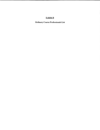 Exhibit B

Ordinary Course Professionals List
 