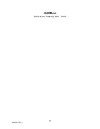 EXHIBIT "C"

                   Similar Name/ Not Likely Same Creditor




                                     30
4852-1241-7551.5
 
