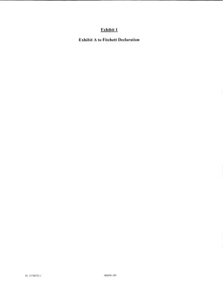 Exhibit 1

                 Exhibit A to Fitchett Declaration




01: 11746352.1                066956.100
 