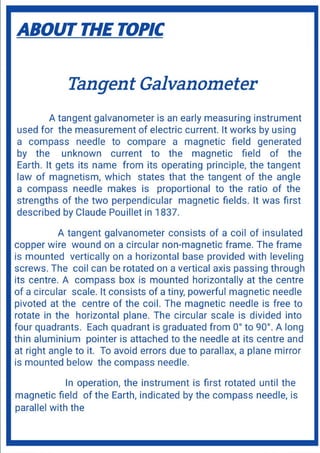 To study Earth’s magnetic field using a compass, natal bar magnet wire plotting magnetic field lines and tangent galvanometer.pdf