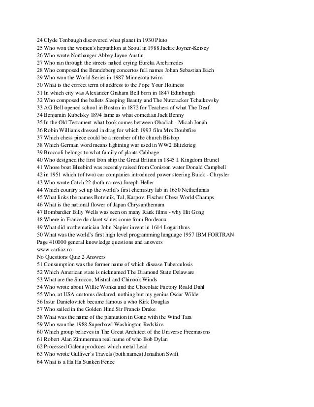 Common Knowledge Questions And Answers 10000 General Knowledge Quiz Questions Answers