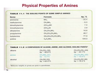 Physical Properties of Amines
14
 