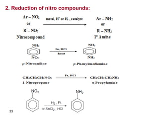 23
2. Reduction of nitro compounds:
 