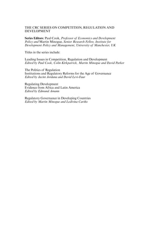 Regulatory Governance In Developing Countries The Crc Series On ...