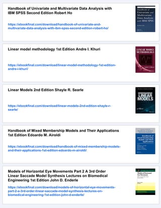 Linear Model Theory Univariate Multivariate and Mixed Models 1st ...