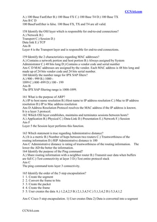 Ccna Questions Pattern 1000 Ccna Questions And Answers | PDF