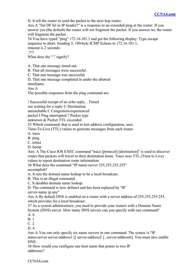 1000 Ccna Questions And Answers