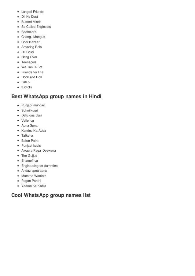 Cool Whatsapp Group Names For Girls