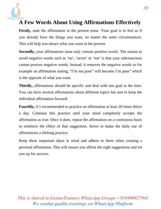 1001 daily affirmations for success uploaded by James Joseph ...