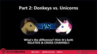 #CMCa2z @larrykim
Part 2: Donkeys vs. Unicorns
What’s the difference? Hint: It’s both
RELATIVE & CROSS-CHANNEL!!
@larrykim...