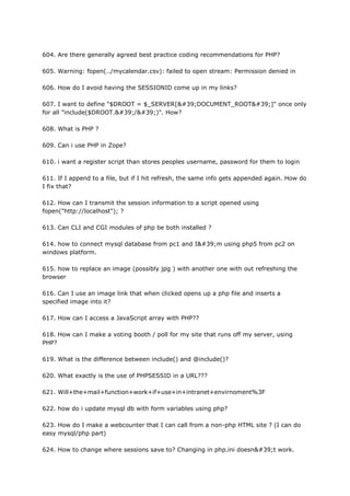 1000+ php questions | DOCX