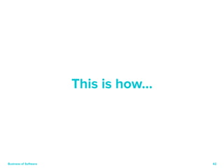 42 
This is how… 
Business of Software 
 