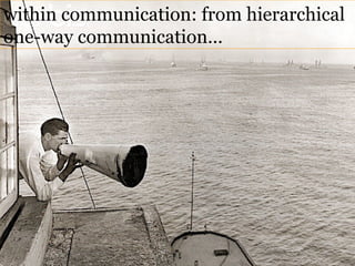 within communication: from hierarchical
one-way communication…




                             28


   03/27/13
 