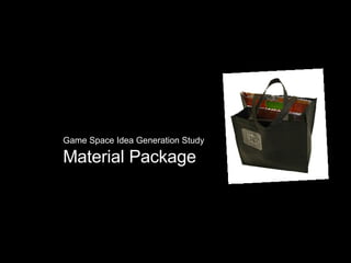 Game Space Idea Generation Study Material Package 