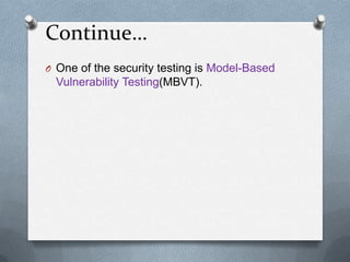 Model based vulnerability testing | PPTX
