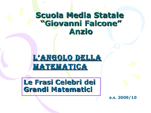 Le Frasi Celebri Della Matematica