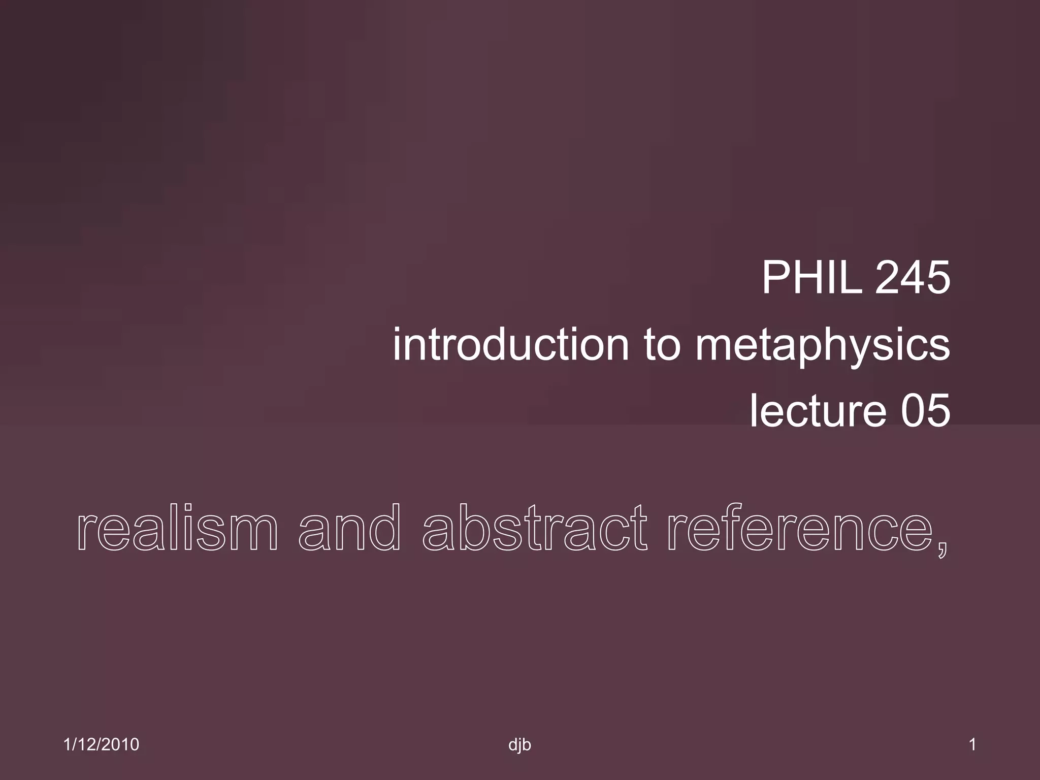 Metaphysics Lecture 05 PPT