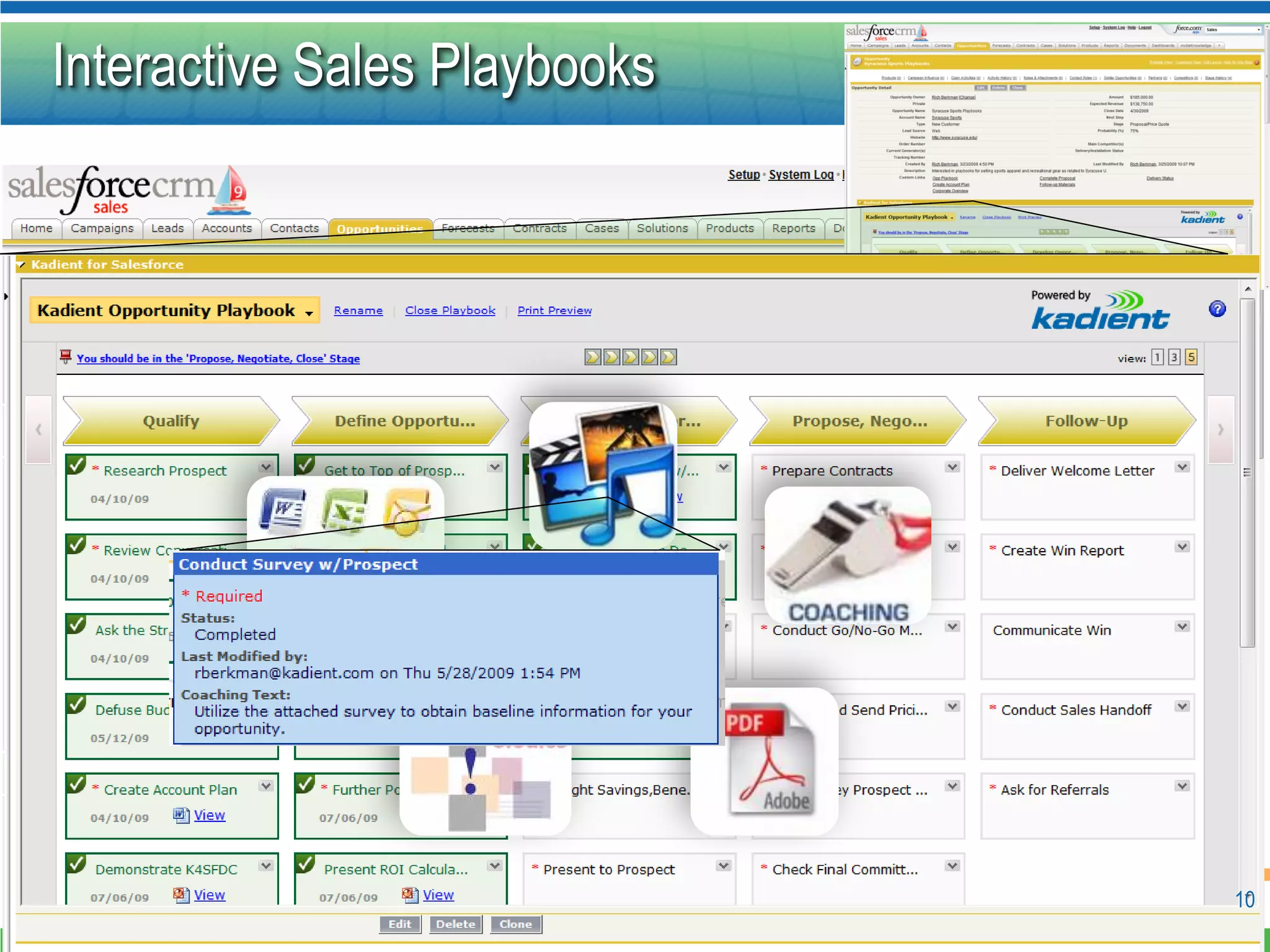 Interactive Sales Playbooks




                              10
 