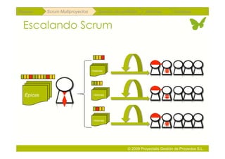 Repaso     Scrum Multiproyectos        Gestión de portfolios    Métricas        Coloquio


 Escalando Scrum



                                  Historias




  Épicas                           Historias




                                   Historias




                                                      © 2009 Proyectalis Gestión de Proyectos S.L.
 