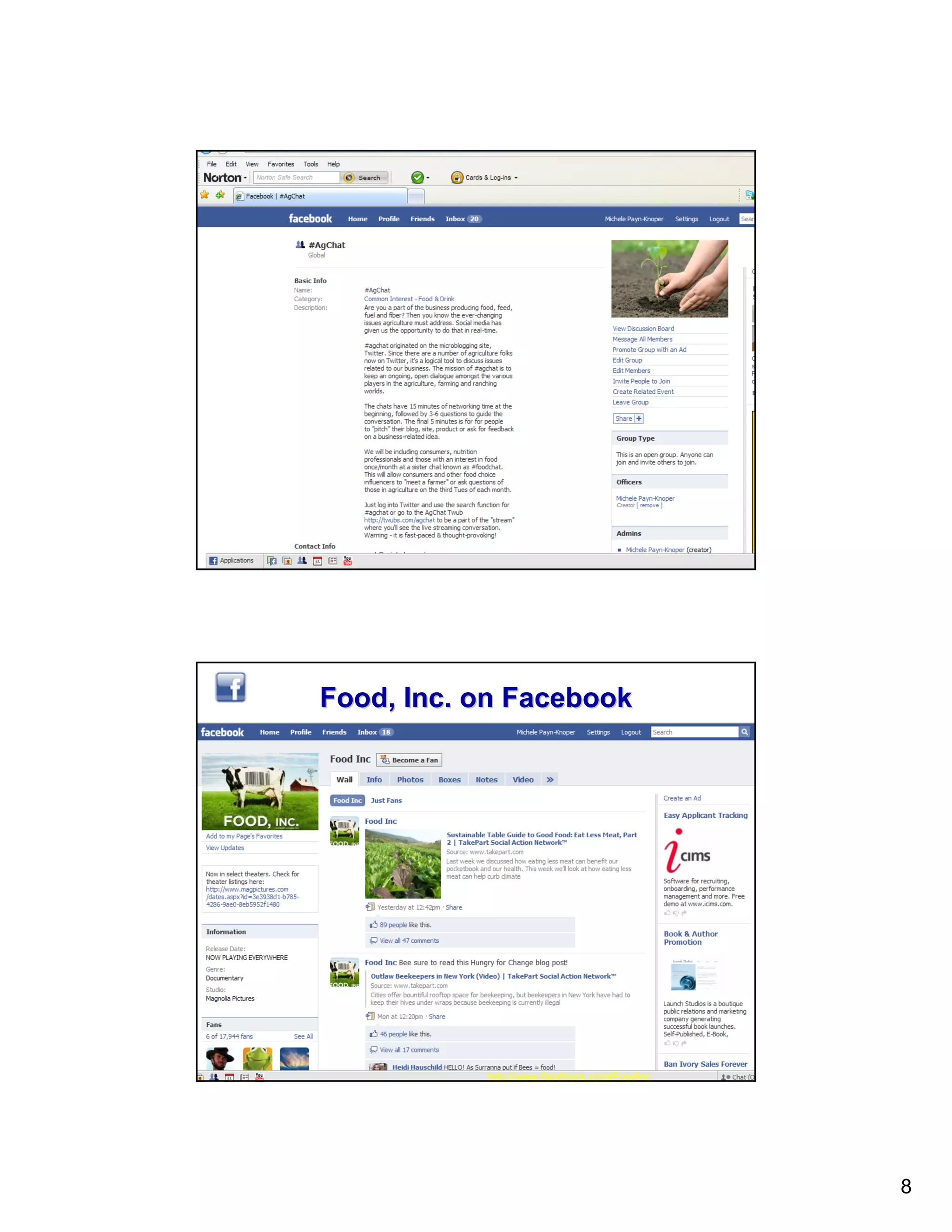 Copyright 2010. All Rights Reserved.




                             Food, Inc. on Facebook




                                        http://www.facebook.com/Foodinc




                                                                          8
 