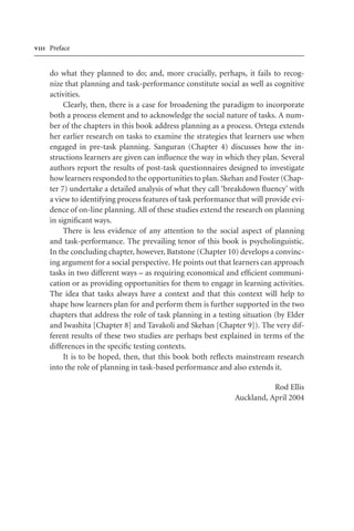 Planning And Task Performance In A Second Language Language Learning ...