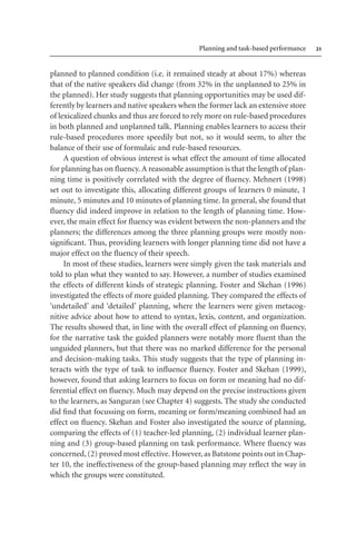 Planning And Task Performance In A Second Language Language Learning ...
