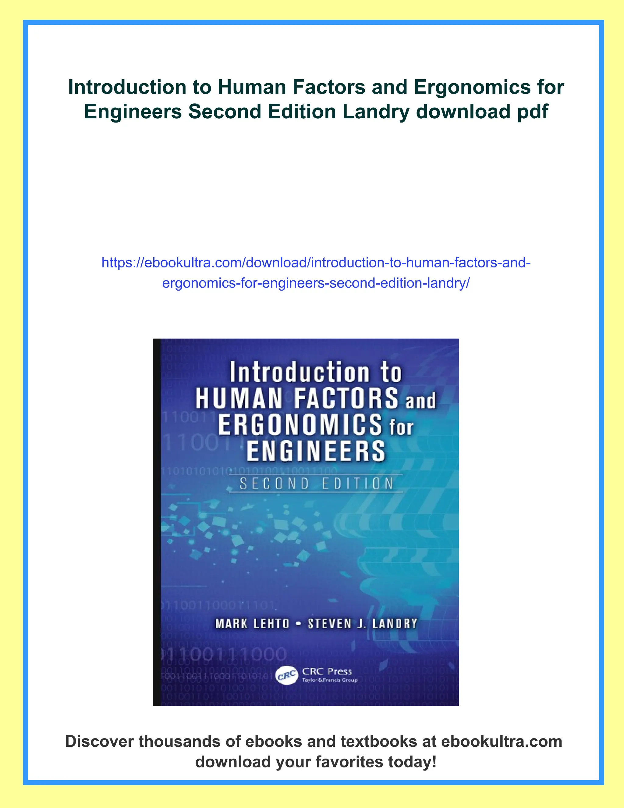 Introduction to Human Factors and Ergonomics for Engineers Second ...