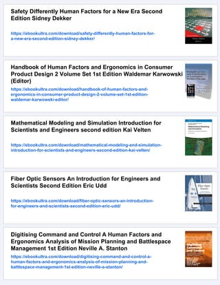 Introduction to Human Factors and Ergonomics for Engineers Second ...