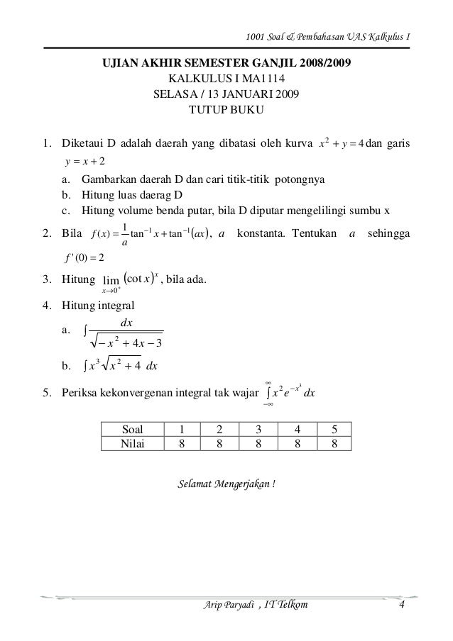 1001 Soal Pembahasan Kalkulus