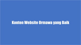 Konten Website Ormawa yang Baik
 