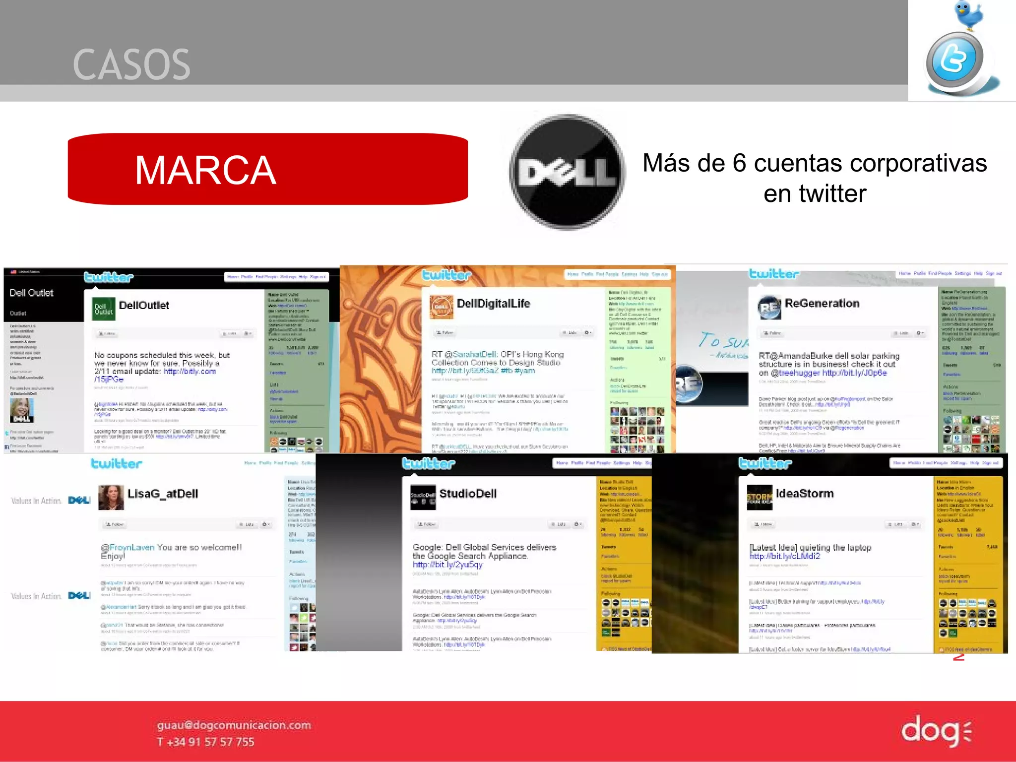 CASOS MARCA Más de 6 cuentas corporativas en twitter 