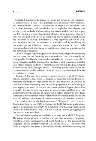 Objectoriented Programming With Visual Basicnet Michael Mcmillan | PDF