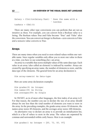 Objectoriented Programming With Visual Basicnet Michael Mcmillan | PDF