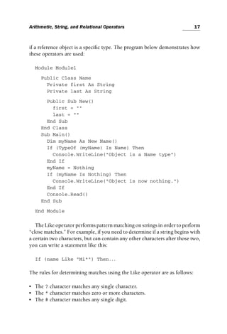 Objectoriented Programming With Visual Basicnet Michael Mcmillan | PDF