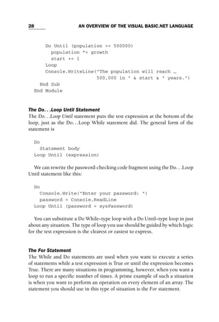 Objectoriented Programming With Visual Basicnet Michael Mcmillan | PDF