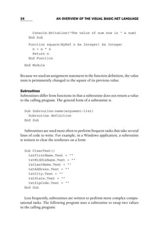 Objectoriented Programming With Visual Basicnet Michael Mcmillan | PDF