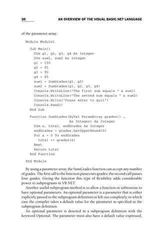 Objectoriented Programming With Visual Basicnet Michael Mcmillan | PDF
