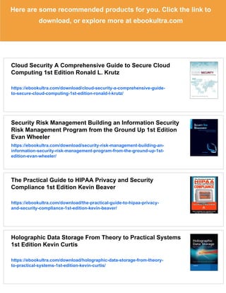 Cloud storage security a practical guide 1st Edition Wheeler | PDF