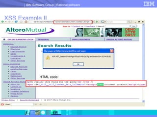 XSS Example II HTML code: 