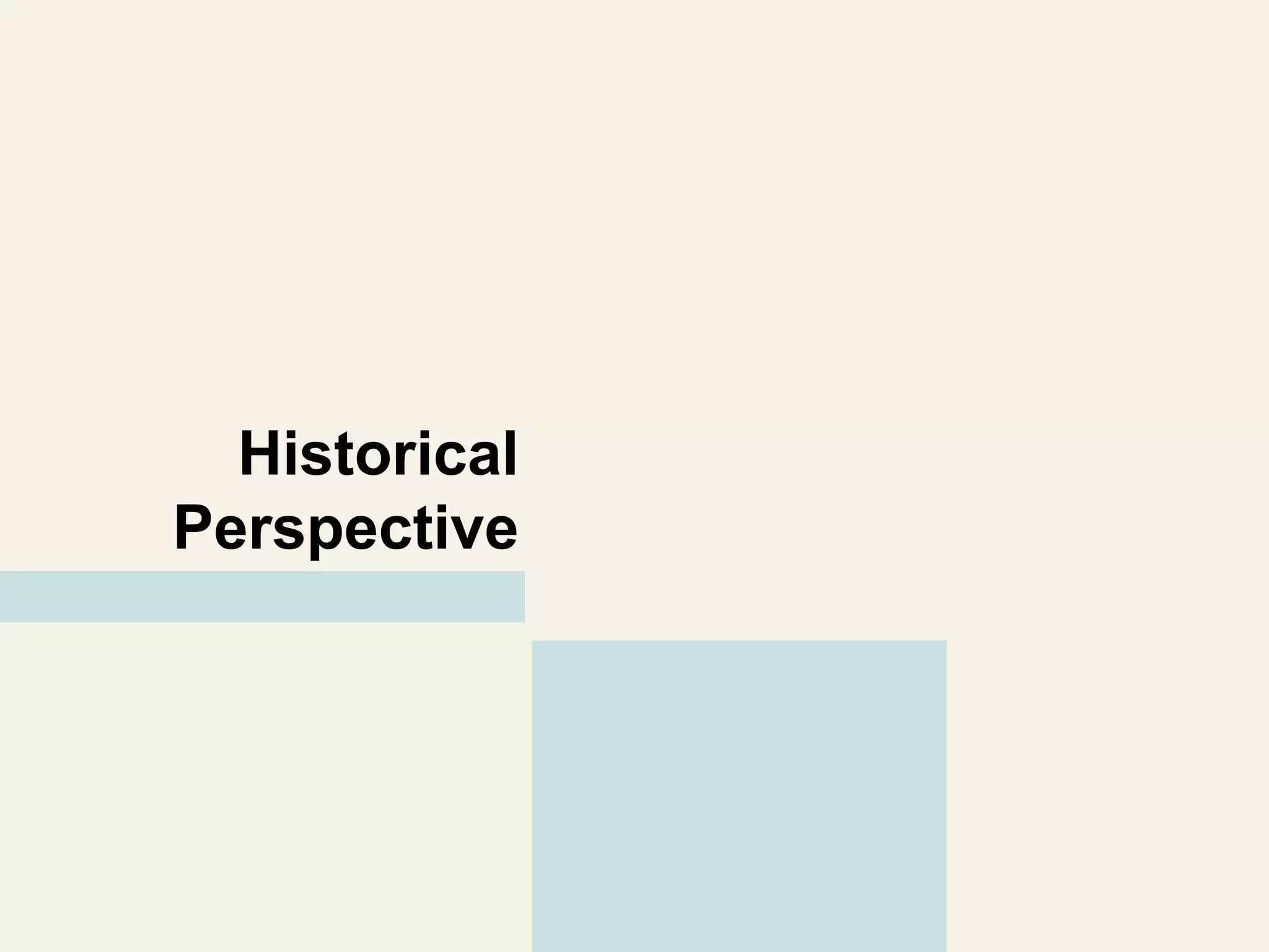 Historical
Perspective
 