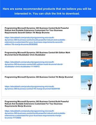 Programming Microsoft Dynamics 365 Business Central Seventh Edition ...
