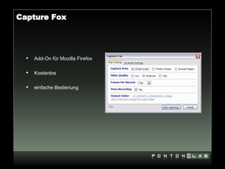 Capture Fox




     Add-On für Mozilla Firefox

     Kostenlos

     einfache Bedienung
 