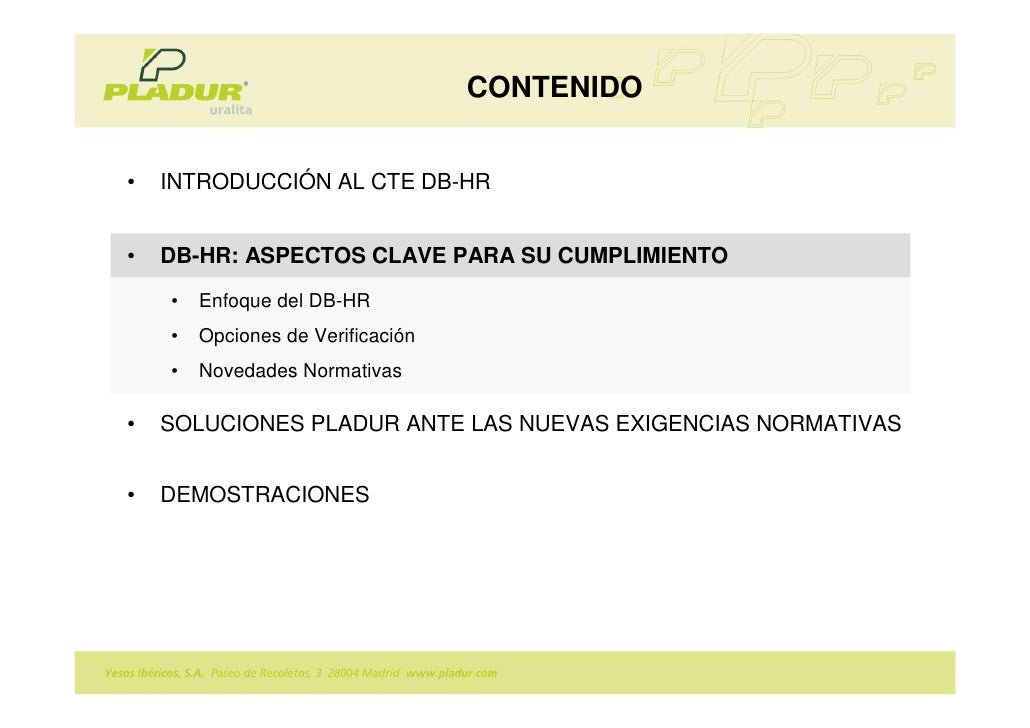 Soluciones Pladur al CTE DB-HR