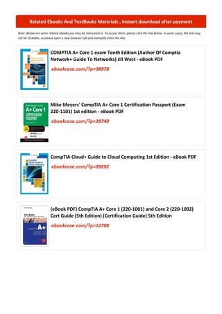 Comprehensive Guide to CompTIA A+ Core 1 Exam and Computing ...