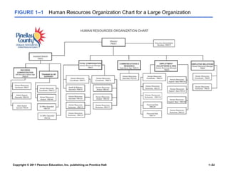 Copyright © 2011 Pearson Education, Inc. publishing as Prentice Hall 1–22
FIGURE 1–1 Human Resources Organization Chart for a Large Organization
 
