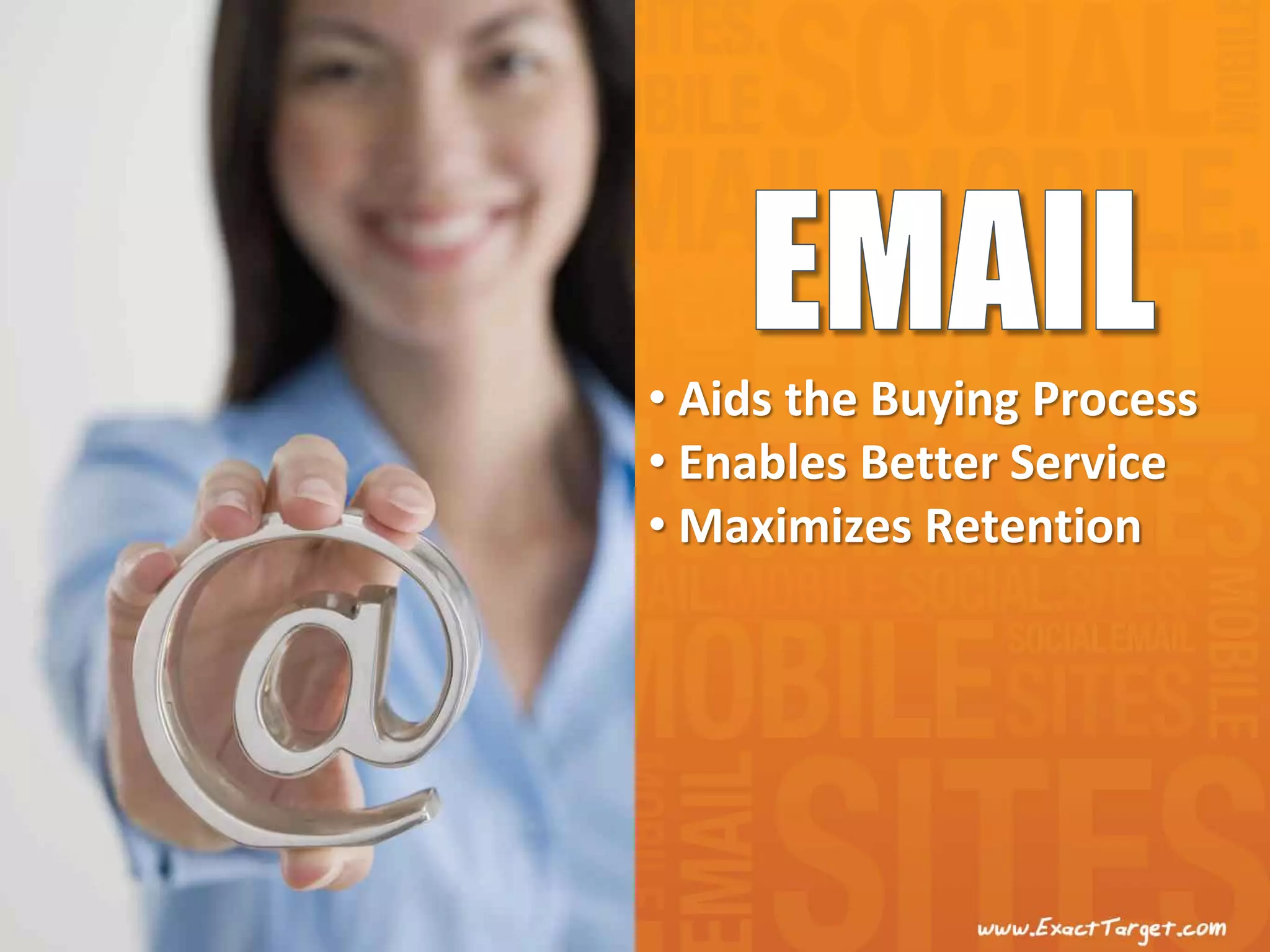 • Aids the Buying Process
• Enables Better Service
• Maximizes Retention
 