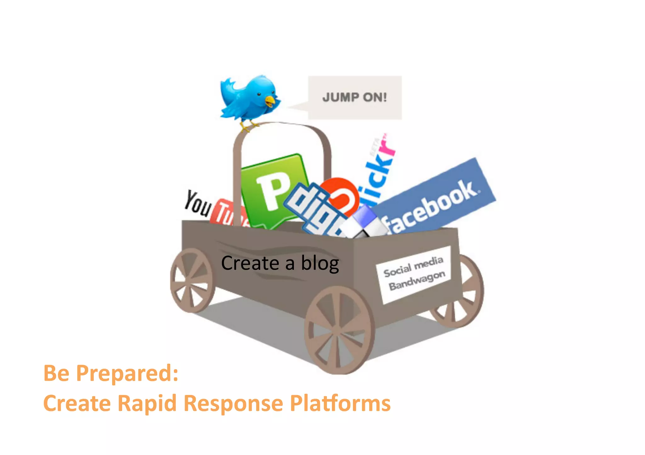Create a blog 




Be Prepared: 
Create Rapid Response Plaborms 
 