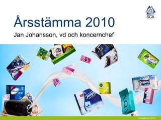 Årsstämma 2010  Jan Johansson, vd och koncernchef Årsstämma 2010 